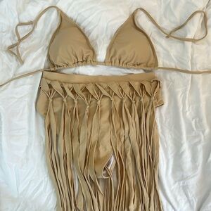 Fringe tan bikini